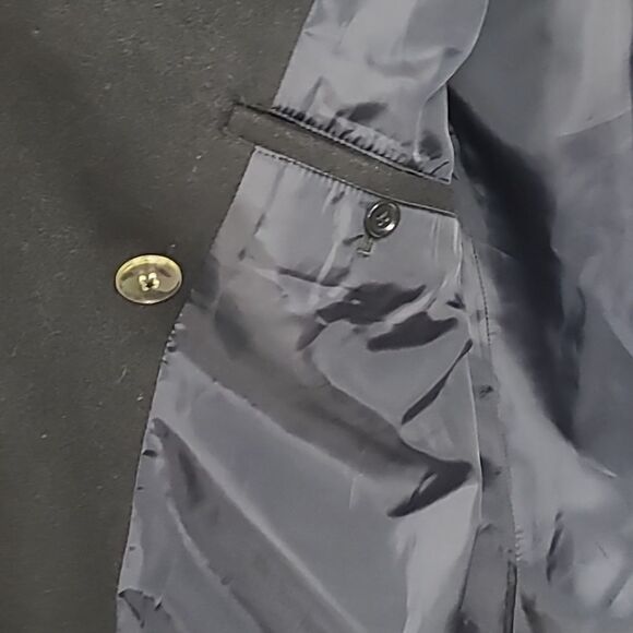 Express Black Wool Peacoat Double Breasted Classic Overcoat Heavy Winter Coat - Picture 8 of 11